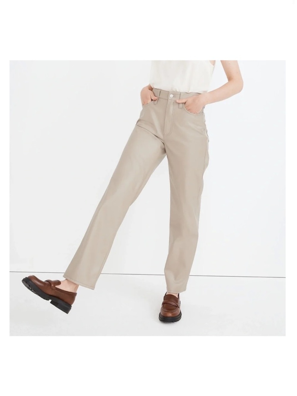 Madewell Taupe Faux Leather Pants
